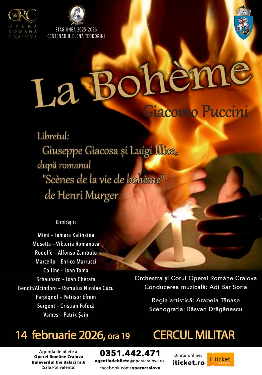 Pasiune și emoție: „Boema”, reprezentație de excepție la Opera Craiova